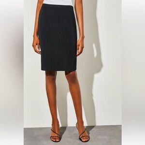 Ming Wang Black Knee-Length Knit Straight Skirt